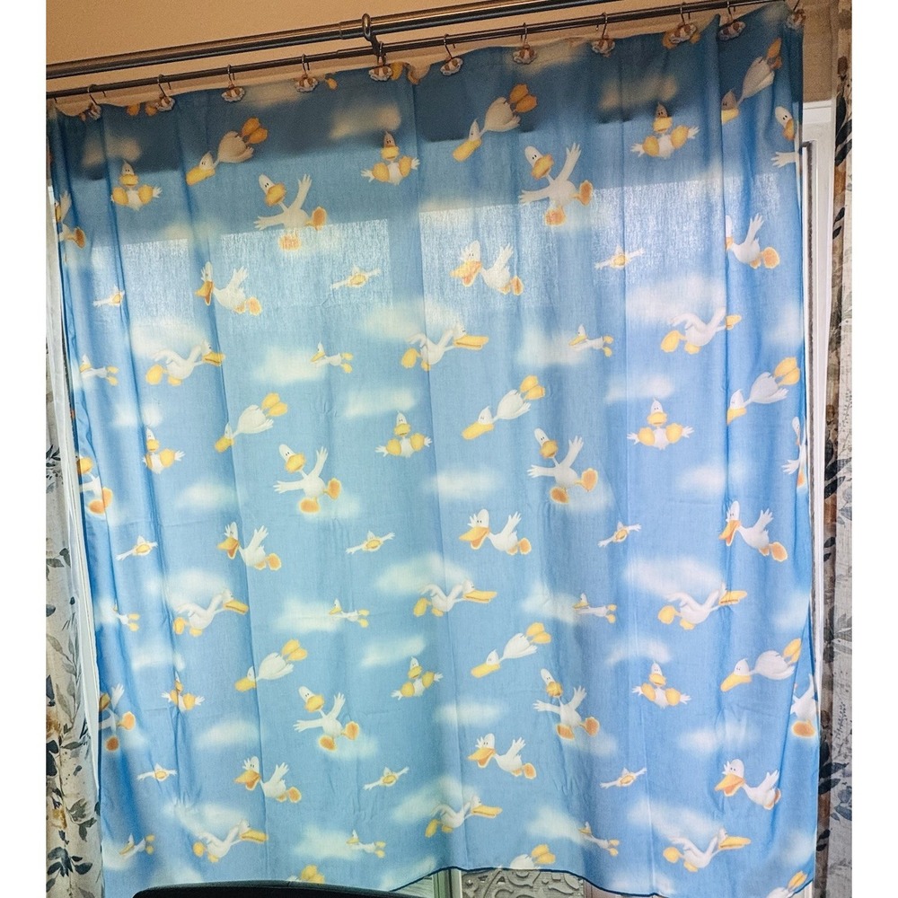 Universal Studios Sitting Ducks Shower Curtain Hanger Cartoon Blue Bathroom Hook